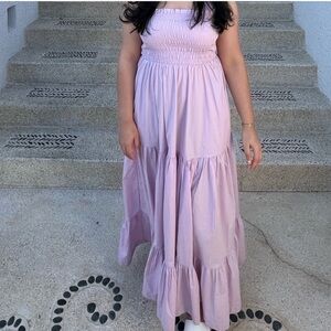 Abercrombie & Fitch Smocked Bodice Easy Maxi Dress in Lavender